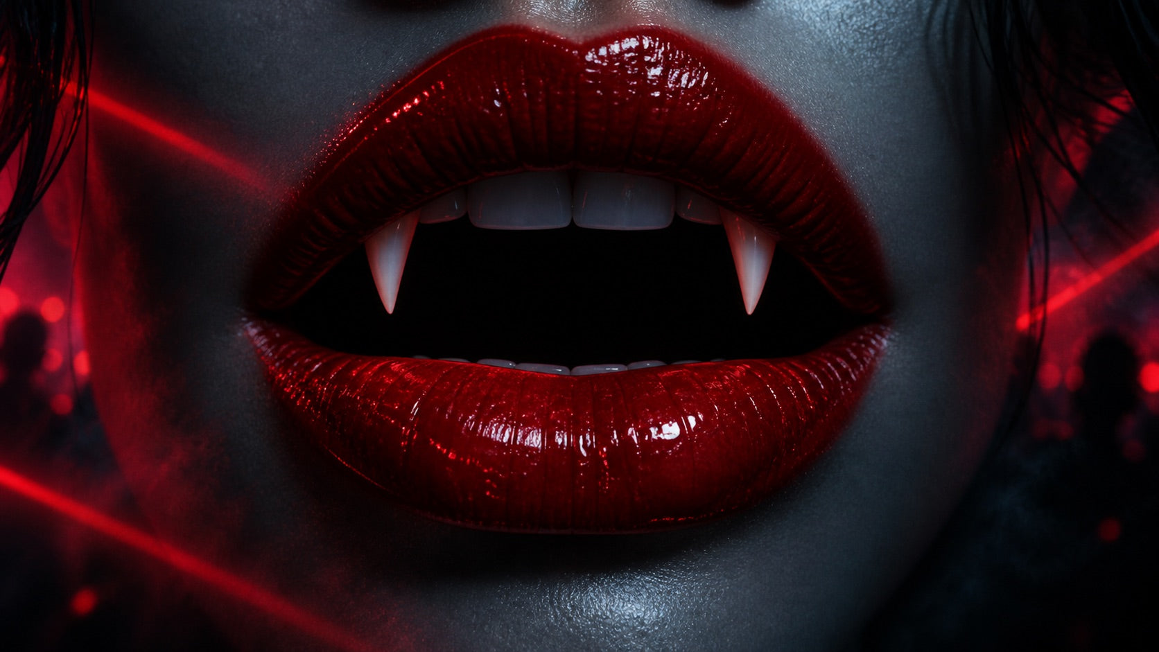 Labios rojos entre humo, imagen de campaña de LOCK